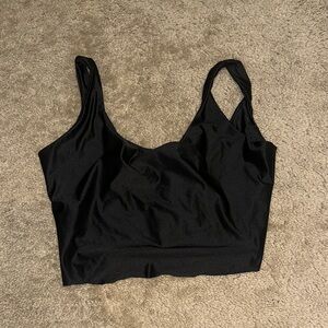 Black Sleeveless Crop Top